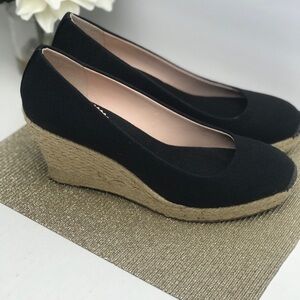 JCREW: Womens Black Canvas Espadrilles Size 7.5